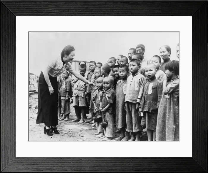 Framed Print : Mme. Chiang Kai Shek with orphans she adopted after Japanese air raids of Aug. 19-20, 1940. Chungking, China, Sept. 30, 1940. (CSU_2015_8_659) Framed Print : Mme. Chiang Kai Shek with orphans she adopted after Japanese air raids of Aug. 19-20, 1940. Chungking, China, Sept. 30, 1940. (CSU_2015_8_659)