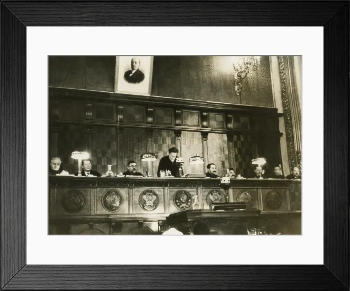 Framed Print : Third Session of the Central Executive Committee of Soviet Union opened Jan. 23, 1933 in Moscow. Standing is Mikhail Kalinin, President of the Central Executive Committee Framed Print : Third Session of the Central Executive Committee of Soviet Union opened Jan. 23, 1933 in Moscow. Standing is Mikhail Kalinin, President of the Central Executive Committee