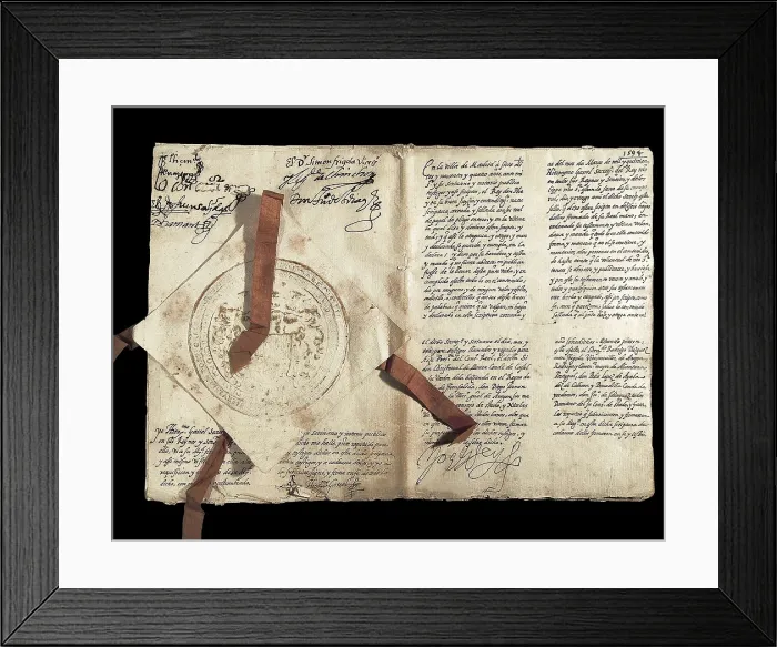 Framed Print : PHILIP II of Spain (1527-1598). Philip II's last will, made in Madrid in 1594. SPAIN. Simancas. General Archives of Simancas. AISA / Everett Collection**US SALES ONLY** Framed Print : PHILIP II of Spain (1527-1598). Philip II's last will, made in Madrid in 1594. SPAIN. Simancas. General Archives of Simancas. AISA / Everett Collection**US SALES ONLY**