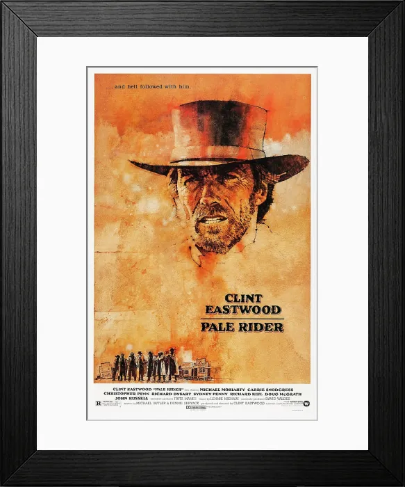 Framed Print : PALE RIDER, US poster art, Clint Eastwood, 1985. Warner Bros. / courtesy Everett Collection Framed Print : PALE RIDER, US poster art, Clint Eastwood, 1985. Warner Bros. / courtesy Everett Collection
