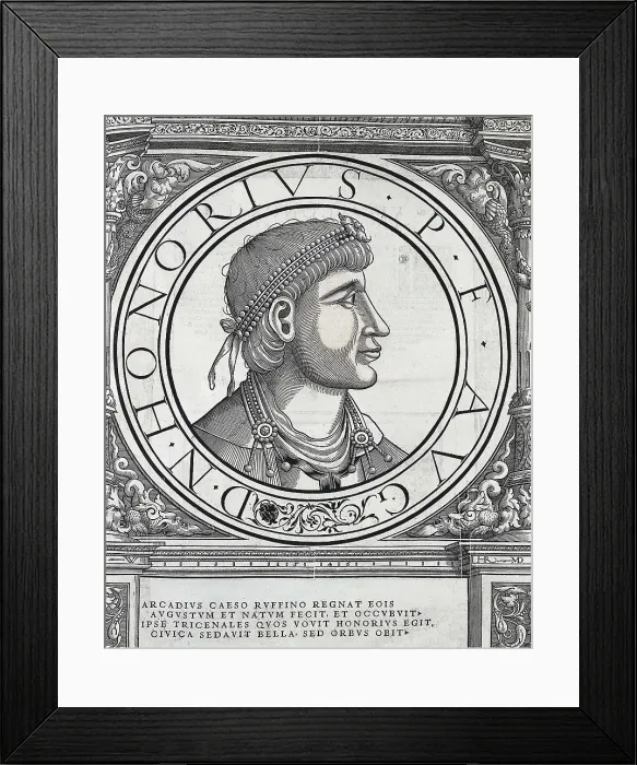 Framed Print : HONORIUS, Flavius (384-423). Engraving. SPAIN. Madrid. National Library. AISA / Everett Collection**US SALES ONLY**