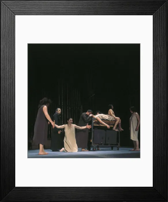 Framed Print : SPAIN. Madrid. Scene from the theatre performance of 'Divinas Palabras. Tragicomedia de aldea' (Divine Words), play by Valle-Inclan written between 1919-1920 Framed Print : SPAIN. Madrid. Scene from the theatre performance of 'Divinas Palabras. Tragicomedia de aldea' (Divine Words), play by Valle-Inclan written between 1919-1920