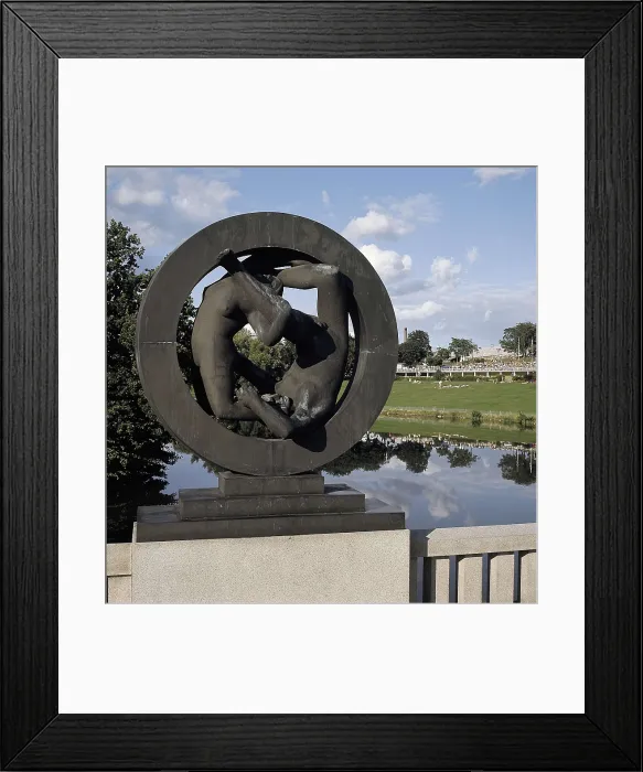 Framed Print : Vigeland, Gustav (1869-1943). Vigeland Park. NORWAY. Oslo. Vigeland Park. Statue decorating one of the bridges of the park. Sculpture on bronze