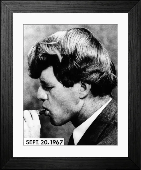Framed Print : Senator Robert Kennedy sporting stylishly longer hair in April 1967. (CSU_ALPHA_1042) CSU Archives / Everett Collection
