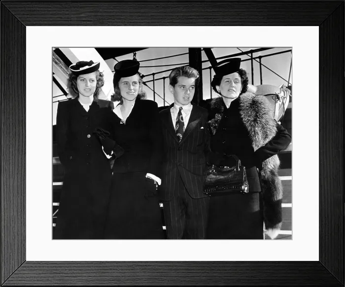 Framed Print : Ambassador Joseph Kennedy's wife and three children arrive in New York. L-R: Eunice, Kathleen, Robert, and Rose Kennedy. Sept. 18, 1939 Framed Print : Ambassador Joseph Kennedy's wife and three children arrive in New York. L-R: Eunice, Kathleen, Robert, and Rose Kennedy. Sept. 18, 1939