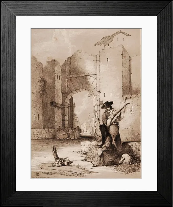 Framed Print : Spain (19th c.). Fuenterraba. Gate in the wall. Litography. SPAIN. Donostia. San Telmo Municipal Museum. AISA / Everett Collection**US SALES ONLY**
