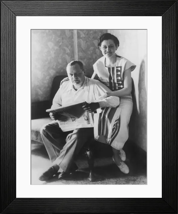 Framed Print : Roscoe Fatty Arbuckle with his fiance, Actress Addie McPhail. They married on June 21, 1931. (CSU_2015_11_1191)