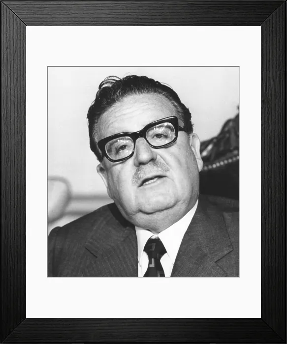 Framed Print : Chile's socialist President Salvador Allende at Government House, San Diego, on March 2, 1973