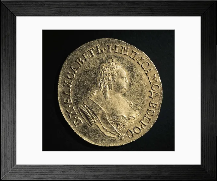 Framed Print : Coin with portrait of the Russian empress Isabel Petrowna. Coin. Private Collection. AISA / Everett Collection**US SALES ONLY**
