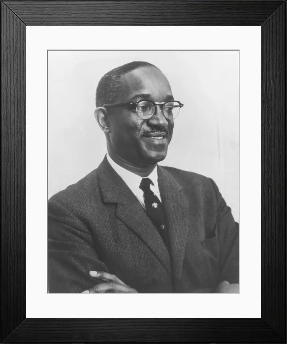 Framed Print : John Hope Franklin, African American historian. Ca. 1967. He published his ground breaking history, From Slavery to Freedom, in 1947. (CSU_2015_9_705)