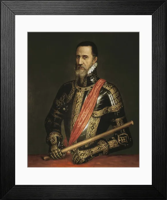 Framed Print : TTITIA, Tiziano Vecello, also called (1490-1576). Portrait of the Duke of Alva. 16th c. SPAIN. Madrid. Liria Palace. Renaissance art. Cinquecento. Oil on canvas
