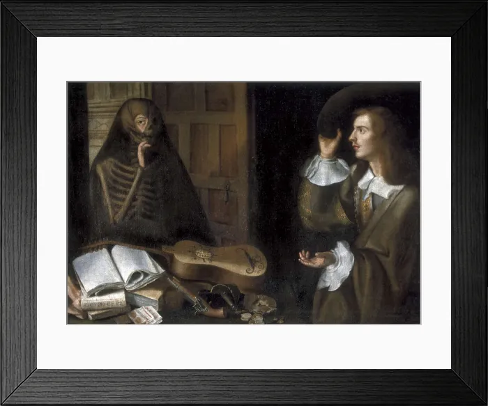 Framed Print : CAMPROBIN PASSANO, Pedro de (first half 17th century-1678). The Death and the young Gentleman. SPAIN. Sevilla. Hospital de la Caridad (Charity Hospital). Baroque art