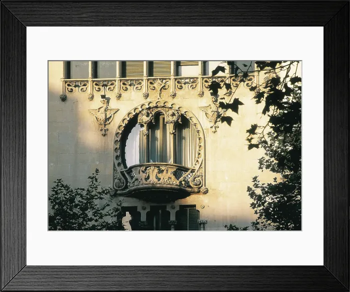 Framed Print : DOMENECH I MONTANER, Lluis (1850-1923). Lle-Morera House. SPAIN. Barcelona. Lle-Morera House. Balcony of the faade. Modernism. Architecture