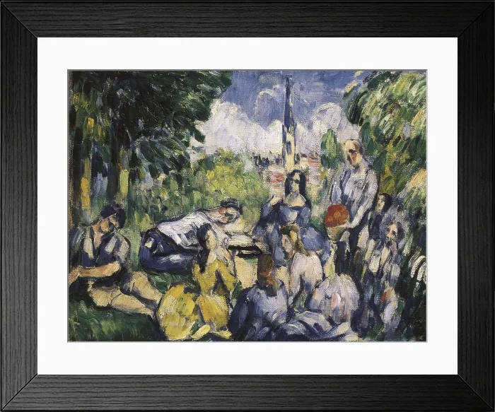 Framed Print : CEZANNE, Paul (1839-1906). The Picnic (Dejeuner sur l'Herbe). 1873-1878. Post-Impressionism. Oil on canvas. FRANCE. Paris. Orangerie Museum