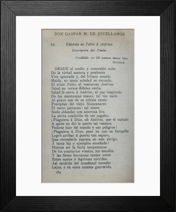 Framed Print : JOVELLANOS, Gaspar Melchor de (1744-1811). Epistle from Fabio to Anfriso