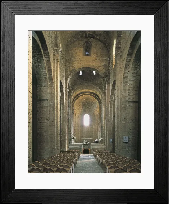 Framed Print : Castle and Collegiate Church of Saint Vincent. 12th c. SPAIN. Cardona. Colegiata de San Vicente (Collegiate Church of San Vicente). Romanesque art. Architecture