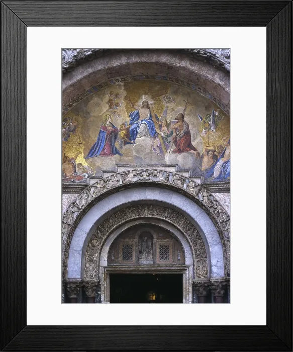 Framed Print : St. Mark's Basilica. ITALY. VENETO. Venice. St. Mark's Basilica. Detail of the faade. Byzantine art. Architecture. AISA / Everett Collection**US SALES ONLY**