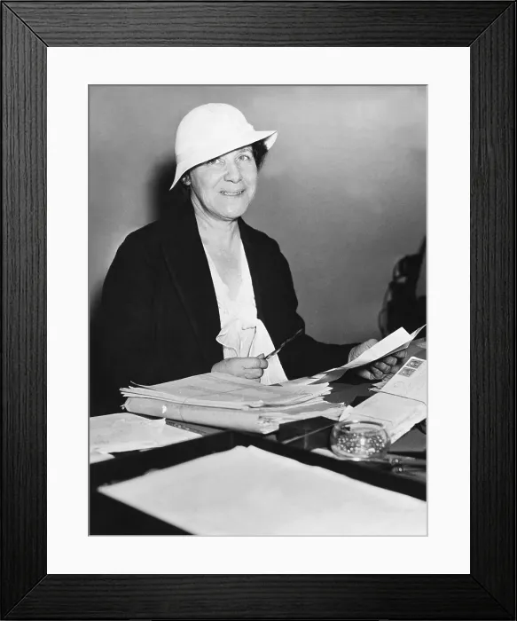 Framed Print : Helen Kilbourne Johnson, wife of NRA Administrator Hugh Johnson, at work in the NRA headquarters. August 14, 1933, in the Department of Commerce, Washington, D.C. (CSU_2015_7_385)
