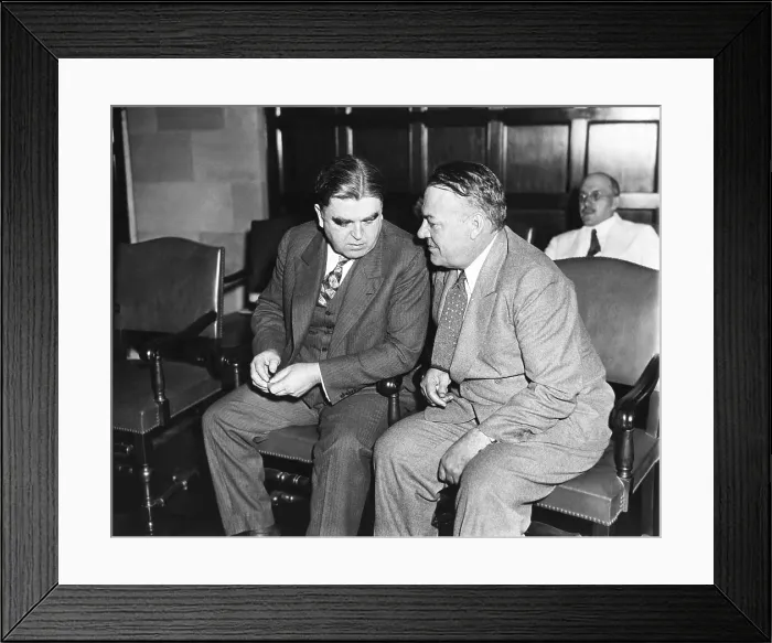 Framed Print : Hugh Johnson, NRA administrator with John L. Lewis (left) President of the United Mine Workers. On Sept