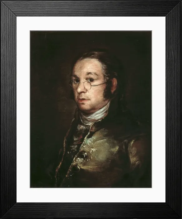 Framed Print : GOYA Y LUCIENTES, Francisco de (1746-1828). Self-Portrait. ca. 1797-1800. Sefl-portrait with spectacles. Oil on canvas. FRANCE. Bayonne. Muse Bonnat (Bonnat Museum)