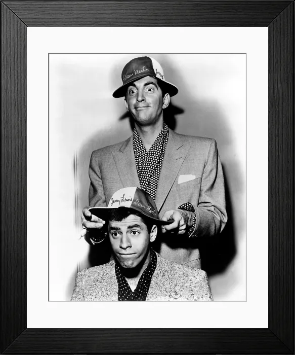 Framed Print : From top: Dean Martin, Jerry Lewis, ca. 1950