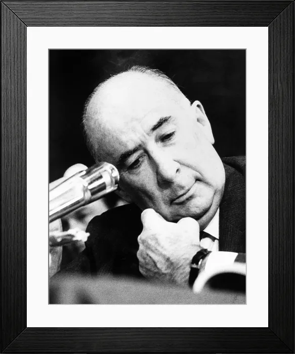 Framed Print : Former Atty. Gen. John Mitchell before the Senate Watergate Committee. July 11, 1973 Framed Print : Former Atty. Gen. John Mitchell before the Senate Watergate Committee. July 11, 1973