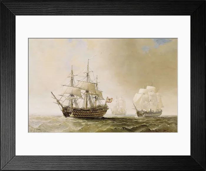 Framed Print : Battle of Trafalgar (21st October 1805). The Spanish ship San Hermenegildo. Painting. SPAIN. Madrid. Navy Museum. AISA / Everett Collection**US SALES ONLY**