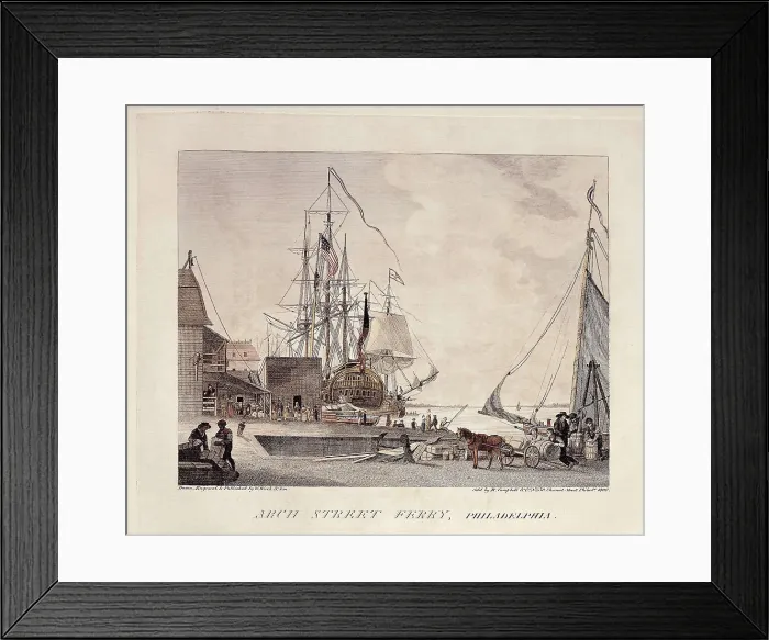 Framed Print : United States (1800). Philadelphia. The ferry of Arch Street. Etching. AISA / Everett Collection**US SALES ONLY**