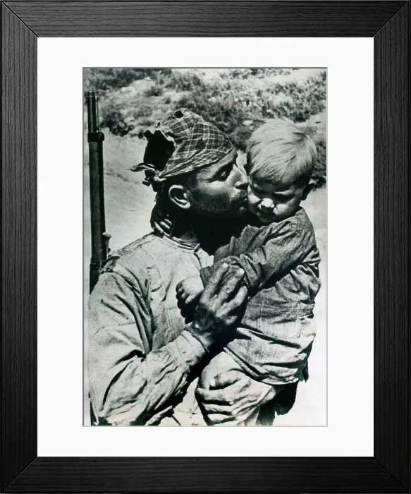 Framed Print : Spain. Civil War. Republican peasant saying goodbye to his son before leaving to front. SPAIN. Salamanca. Archivo Histrico Nacional. AISA / Everett Collection**US SALES ONLY** Framed Print : Spain. Civil War. Republican peasant saying goodbye to his son before leaving to front. SPAIN. Salamanca. Archivo Histrico Nacional. AISA / Everett Collection**US SALES ONLY**