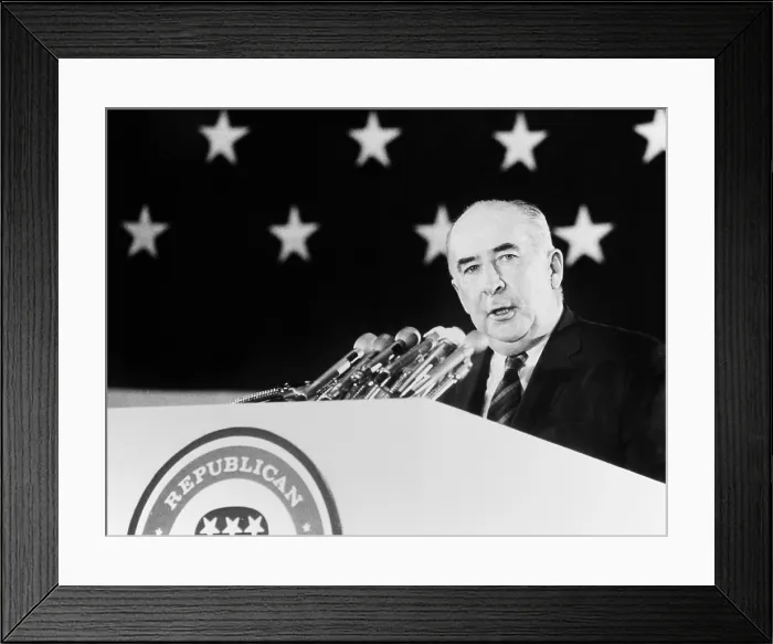 Framed Print : John Mitchell delivers a speech at the GOP Leadership Conference. Washington, D.C, on March 2, 1972