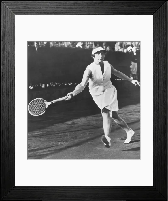 Framed Print : Helen Wills Moody playing at the Westside Tennis Club at Forest Hills. May 18, 1933. After a lapse of the year Helen Wills Moody re-entered International competition