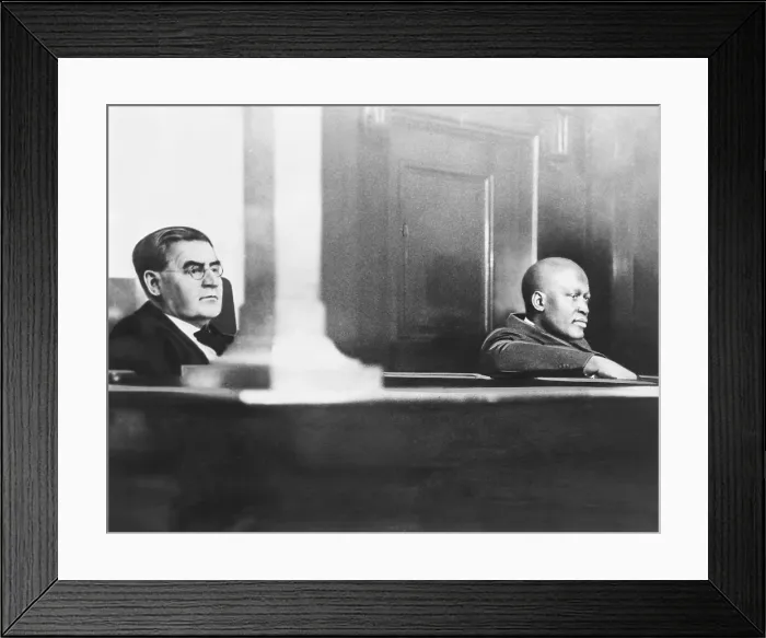 Framed Print : Jack Johnson testifying he had never seen Mrs. Helen Elwood Stokes. He was a witness for the State in case against William E.D