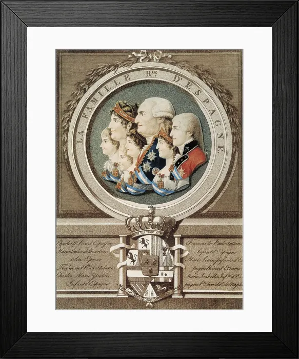 Framed Print : Carlos IV of Spain and the royal family: Mara Luisa of Parma; Fernando