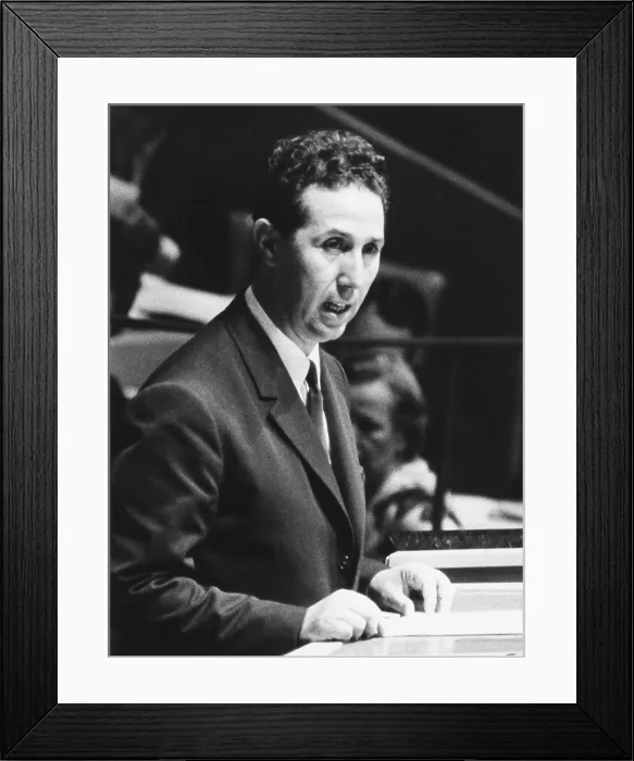 Framed Print : Algerian President Ahmed Ben Bella addresses the United Nations General Assembly on Oct. 9, 1962