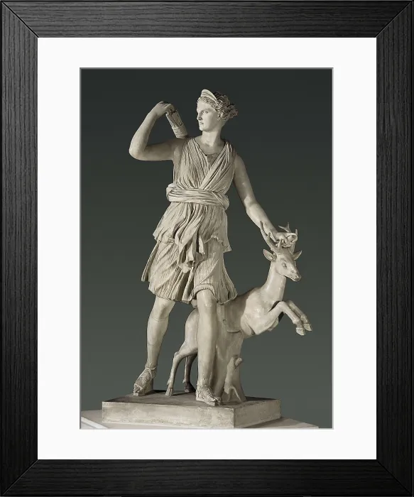 Framed Print : Artemis the Huntress, known as the Diana of Versailles'. 1st-2nd c. The Greek Artemis, goddess of the woods and hunt. Roman copy of a 2nd c