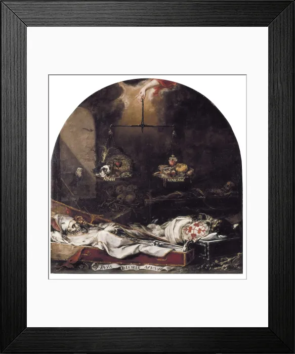 Framed Print : VALDS LEAL, Juan de (1622-1690). Finis Gloriae Mundi. 1672. SPAIN. Sevilla. Church of San Jorge at the Hospital de la Caridad. Baroque art. Oil on canvas