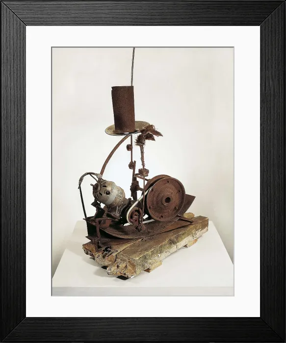 Framed Print : TINGUELY, Jean (1925-1991). Meta-mechanical Sculpture. Work executed with waste metal objects. Kinetic art. Sculpture. Private Collection. AISA / Everett Collection**US SALES ONLY**