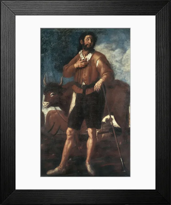 Framed Print : RIBALTA, Francisco (1565-1628). San Isidro Labrador (Saint Isidore the Laborer). Baroque art. Oil on canvas. SPAIN. Valencia. San Pio V Fine Arts Museum