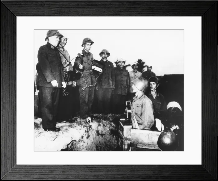 Framed Print : General Vo Nguygen Giap, Deputy Premier and Defense Minister of North Vietnam. He visited North Vietnamese troops in March 1968, shortly after the Tet Offensive