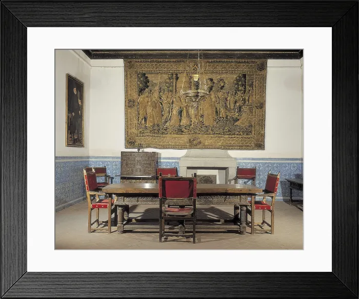 Framed Print : PHILIP II of Spain (1527-1598). Philip II's office at the Chimney Hall of the Alcazar of Segovia. SPAIN. CASTILE AND LEON. Segovia. Alcazar (castle) Framed Print : PHILIP II of Spain (1527-1598). Philip II's office at the Chimney Hall of the Alcazar of Segovia. SPAIN. CASTILE AND LEON. Segovia. Alcazar (castle)