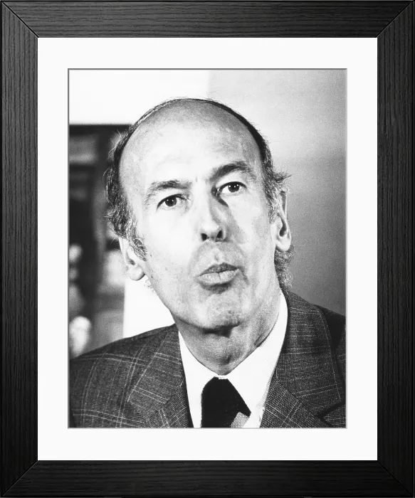 Framed Print : French Presidential candidate Valerie Giscard d'Estaing speaking at a press conference. April 11, 1974