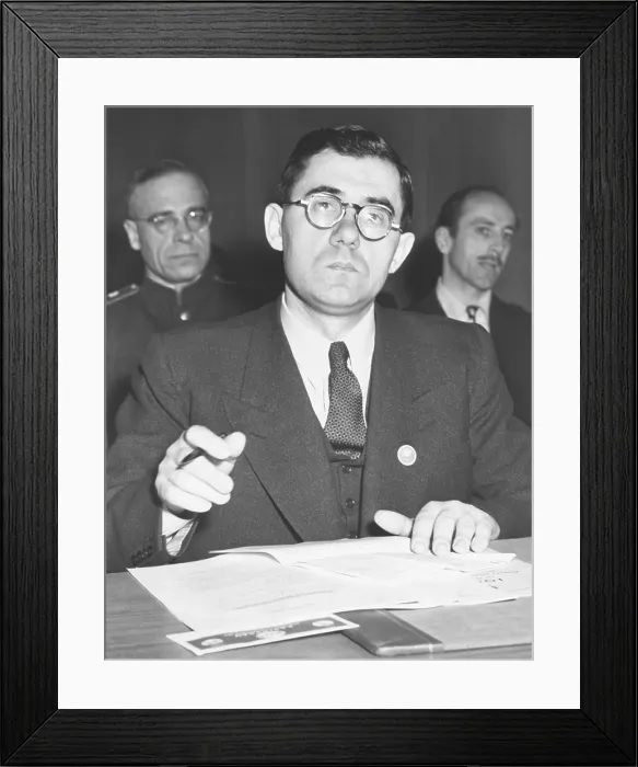 Framed Print : Russian Andrei Gromyko requested removal of USSR-Iranian dispute from UN Security Council Agenda. March 26, 1946