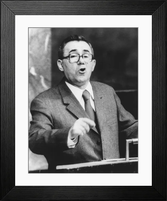 Framed Print : Andrei Gromyko addressing a United Nations session on raw materials in developing countries. May 1974 Framed Print : Andrei Gromyko addressing a United Nations session on raw materials in developing countries. May 1974
