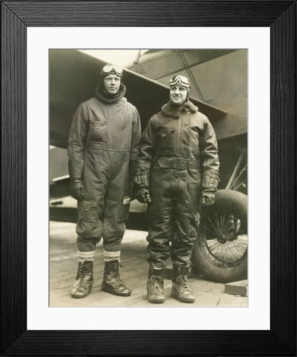Framed Print : Col. Charles A. Lindbergh (left) and Harry F. Guggenheim in flight-suits. Dec. 8, 1928 Framed Print : Col. Charles A. Lindbergh (left) and Harry F. Guggenheim in flight-suits. Dec. 8, 1928