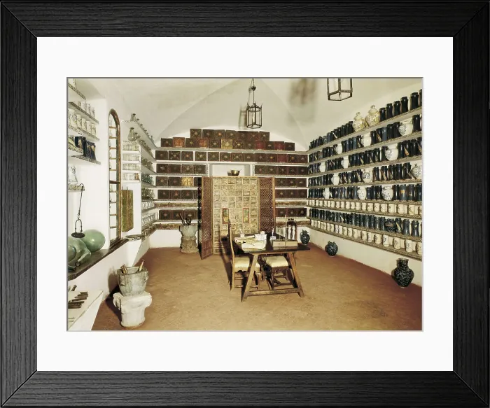 Framed Print : SPAIN. Toledo. Hospital de Tavera. Pharmacy (16th c.). AISA / Everett Collection**US SALES ONLY** Framed Print : SPAIN. Toledo. Hospital de Tavera. Pharmacy (16th c.). AISA / Everett Collection**US SALES ONLY**