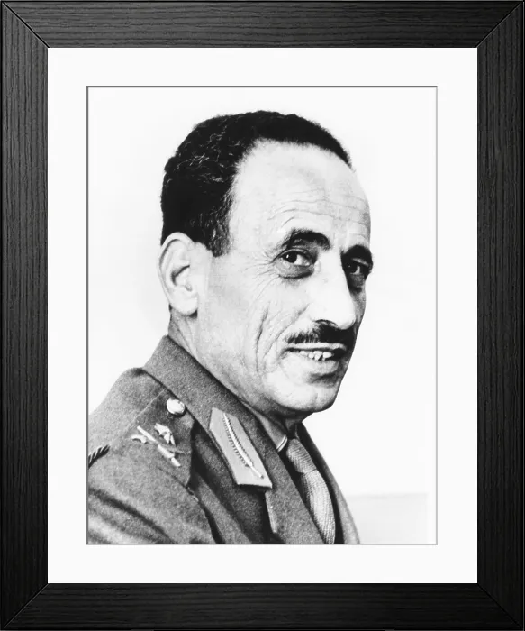 Framed Print : President Abdul Rahman Aref of Iraq in 1966. He was the third President of Iraq from April 16, 1966 to July 17, 1968