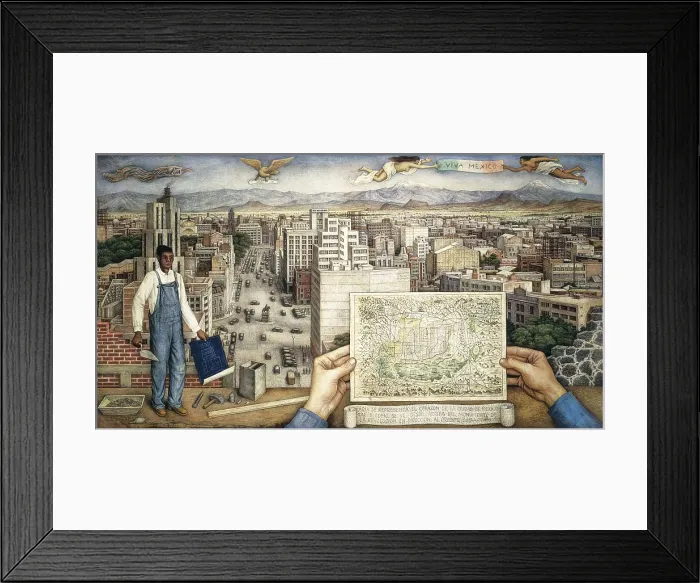 Framed Print : O'GORMAN, Juan (1905-1982). Mexico City. 1942. Tempera on masonite. MEXICO. Mexico City. Museum of Modern Art. AISA / Everett Collection - Image has fine art copyright