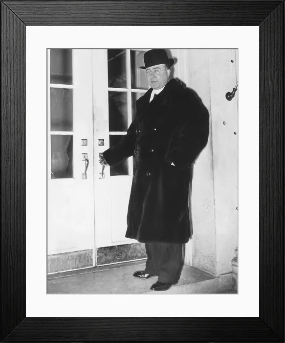 Framed Print : Father Charles Coughlin, radio priest at the White House, after meeting with FDR on Jan. 8, 1936