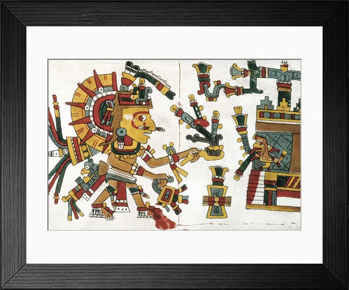 Framed Print : Codex Cospianus. 17th c. Representation of a god. Maya art. MEXICO. Mexico City. Biblioteca Nacional de Antropologa e Historia (National Library of Anthropology and History) Framed Print : Codex Cospianus. 17th c. Representation of a god. Maya art. MEXICO. Mexico City. Biblioteca Nacional de Antropologa e Historia (National Library of Anthropology and History)