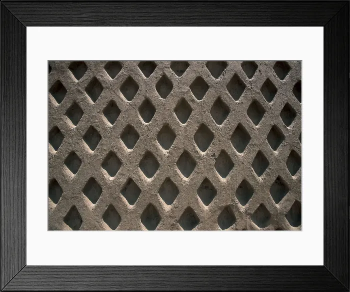 Framed Print : PERU. Trujillo. Chan Chan. Detail of the adobe wall decorated with a geometrical motif. Chimu art. Architecture. AISA / Everett Collection**US SALES ONLY**